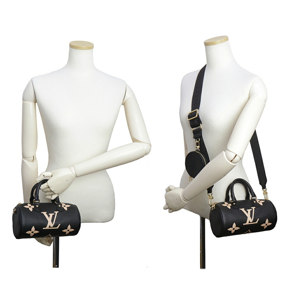 LOUIS VUITTON Papillon Empreinte Black Beige Shoulder Handbag Crossbody - Picture 8 of 10